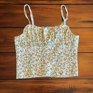 green floral cropped top (extra small)